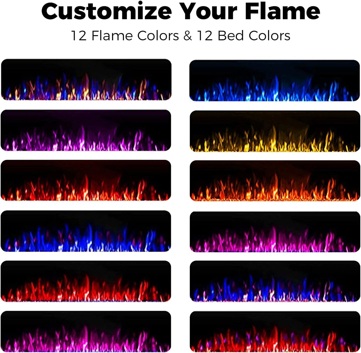 Electric Fireplace Recessed and Wall Mounted,830C3,836C3,842C3,850C3,860C3,868C3