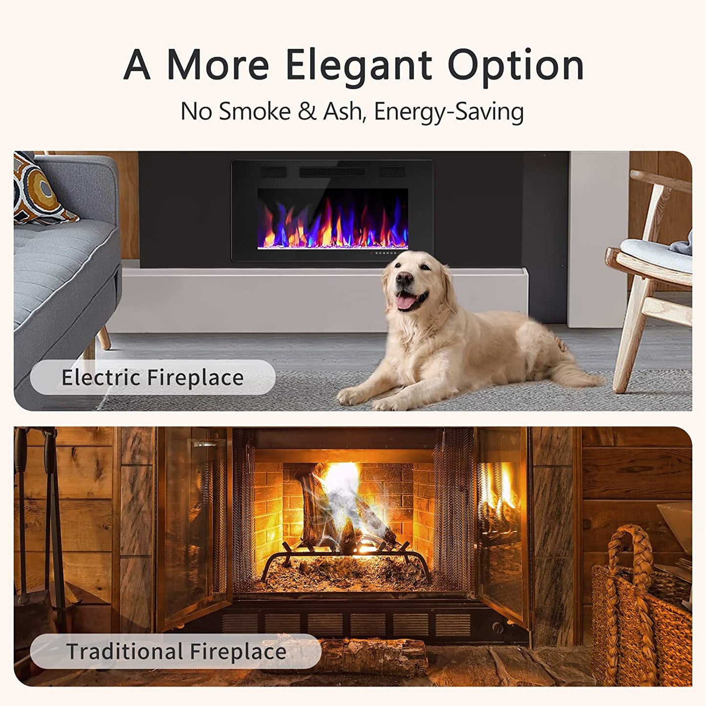 Electric Fireplace Recessed and Wall Mounted,830C3,836C3,842C3,850C3,860C3,868C3