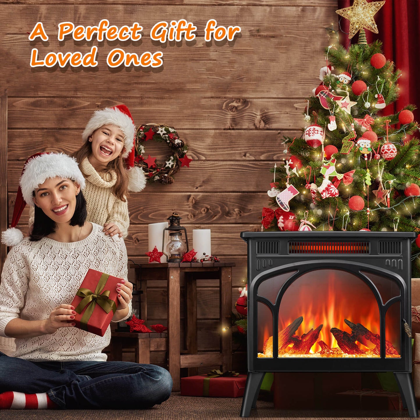 25" Free Standing Electric Fireplace Stove S230CP