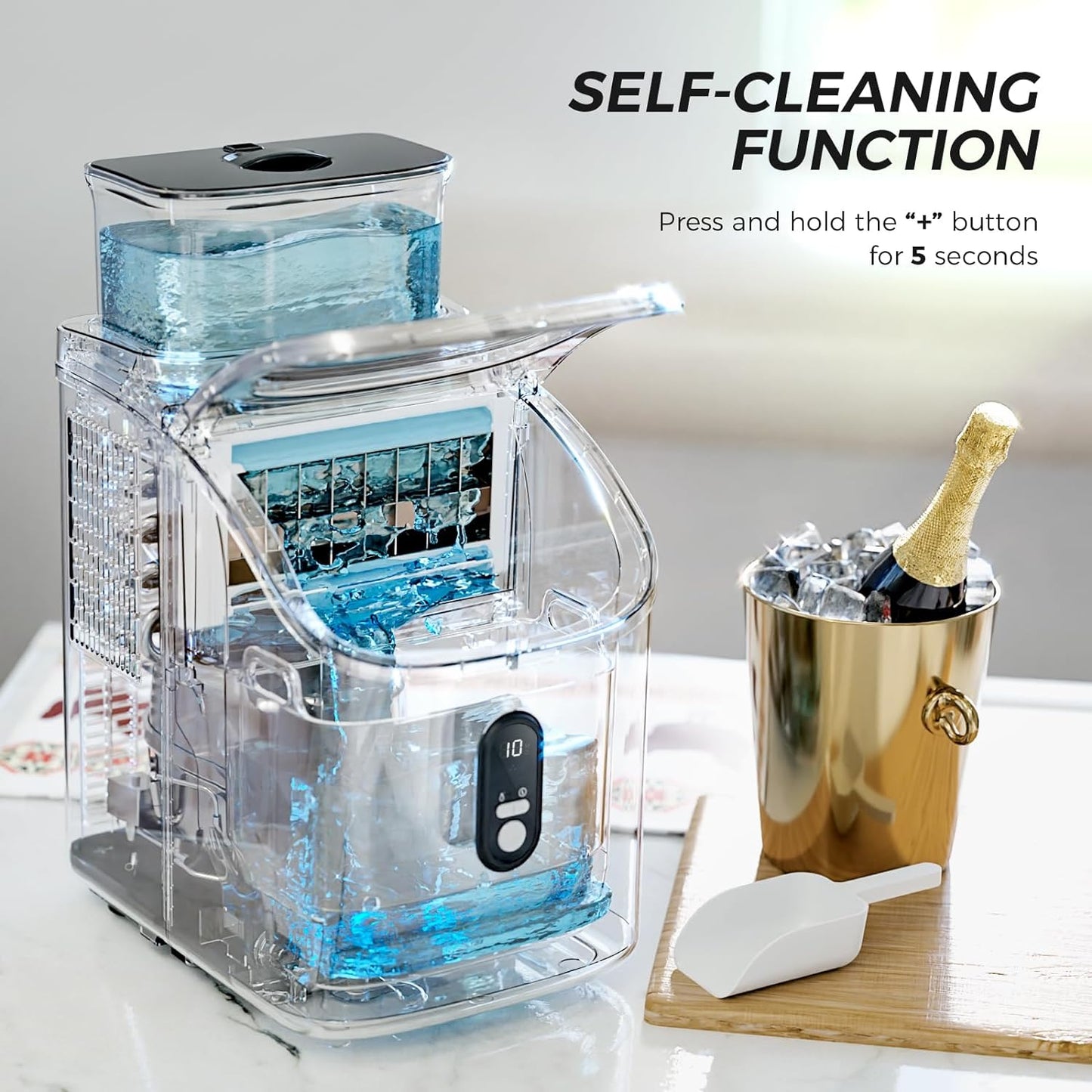 Kismile Ice Maker Countertop, Portable Ice Cube Maker Machine Z5813AF