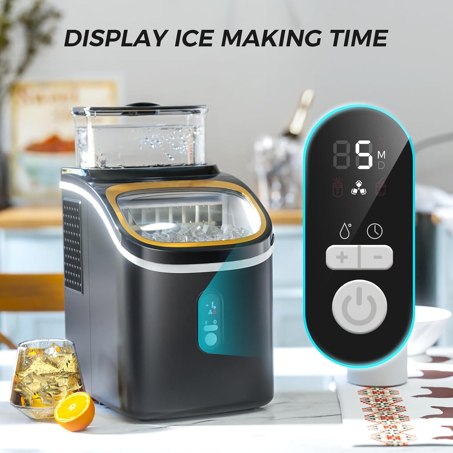 Kismile Ice Maker Countertop, Portable Ice Cube Maker Machine Z5813AF