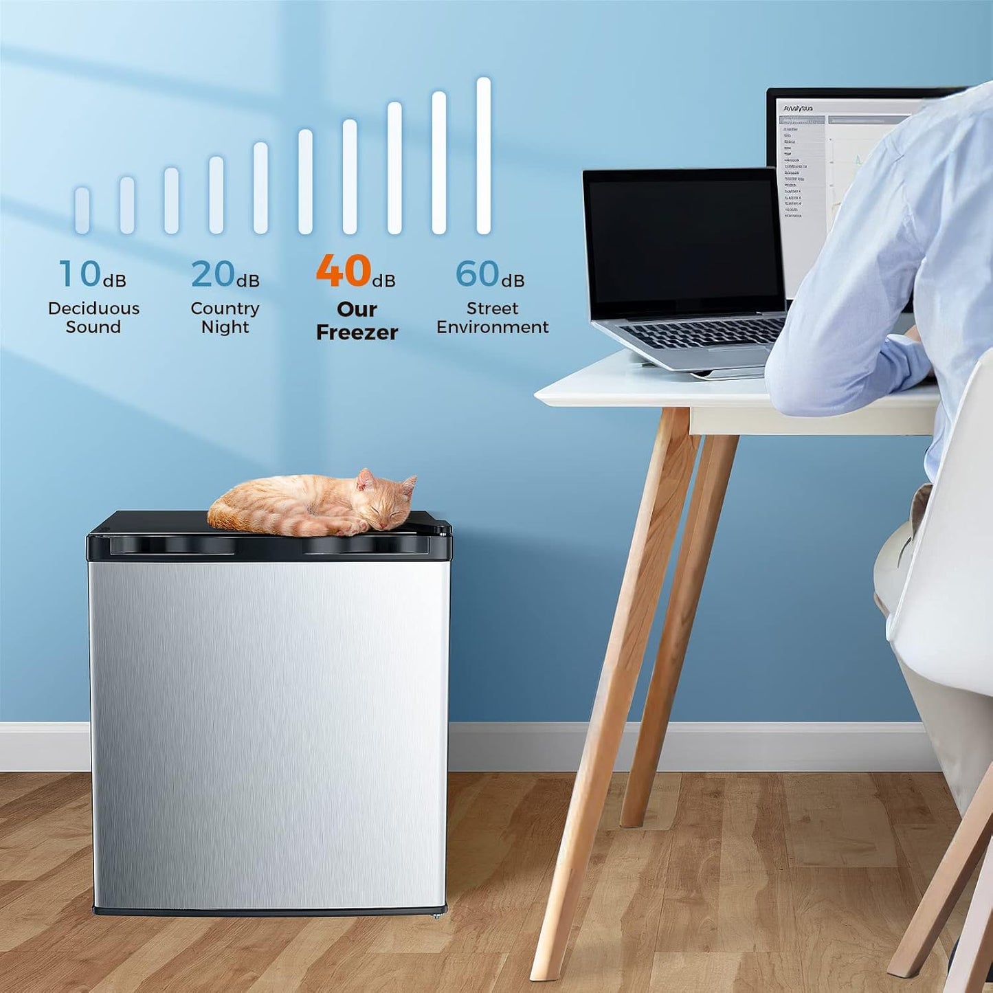 Kismile Mini Freezer,1.1 Cu.ft Upright Freezer with Reversible Single Door