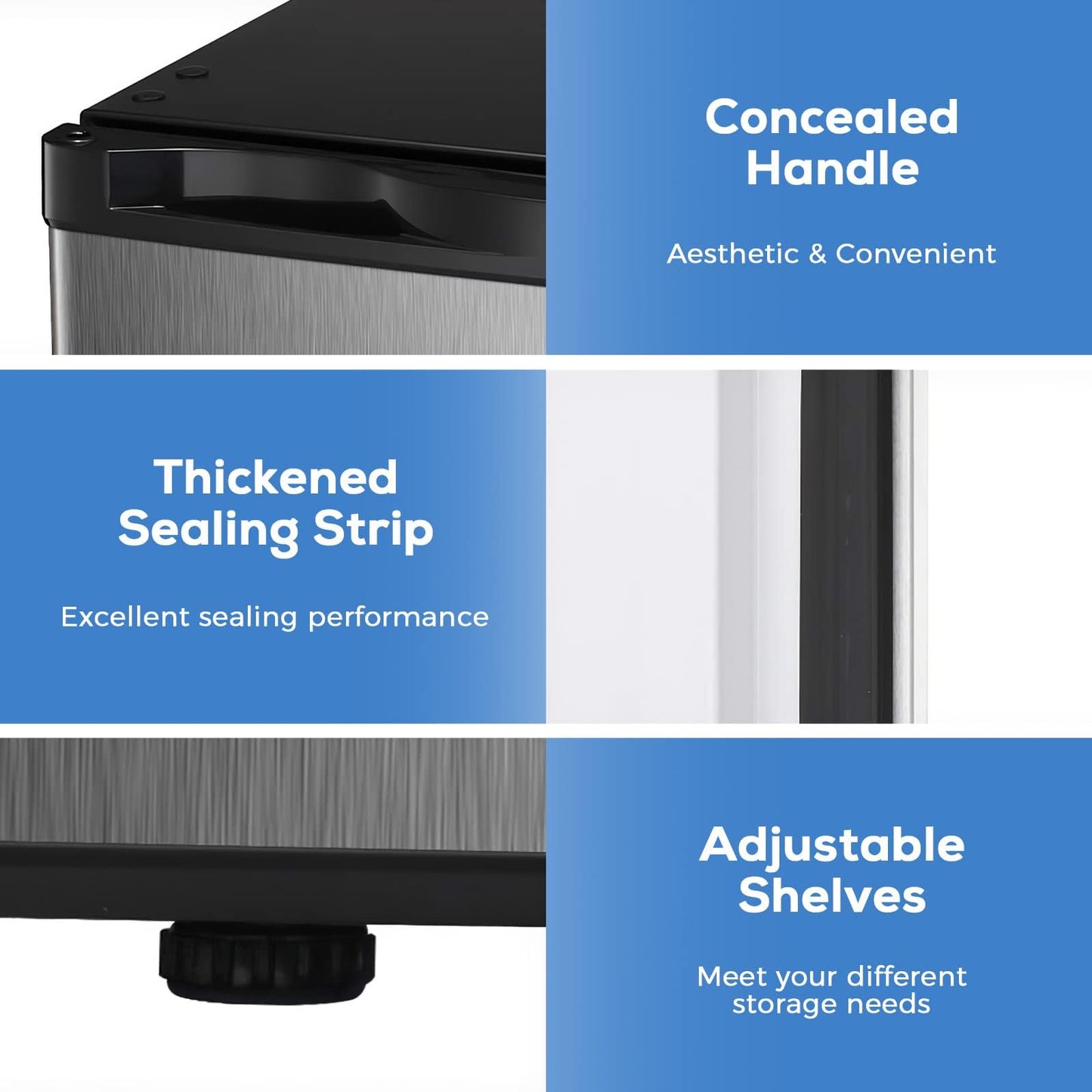 Kismile Upright Freezer,3.0 Cu.ft Mini Freezer with Reversible Single Door