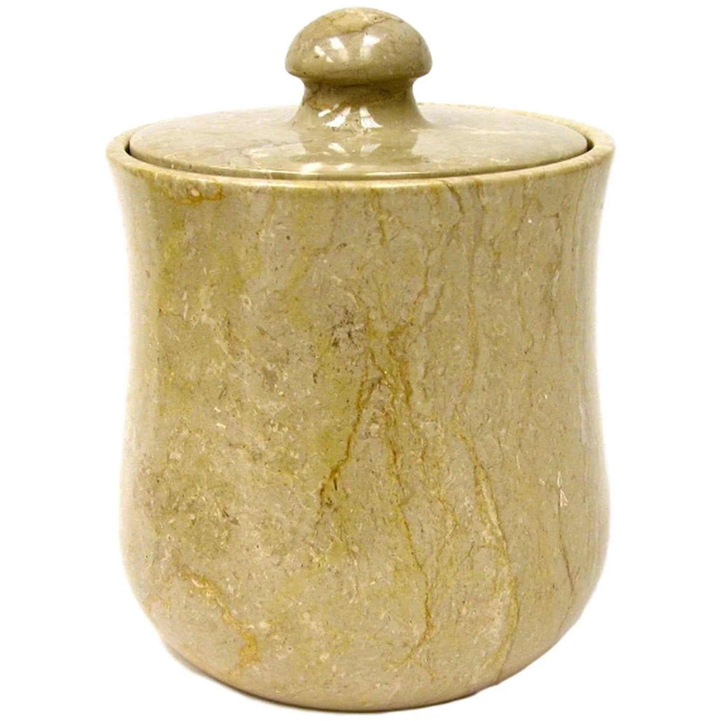Kitchen Canisters | Sahara Beige Marble 9-Inch Modern Kitchen Canister