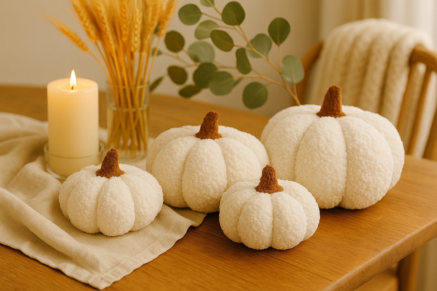 Pumpkin Fall Boucle Pillows