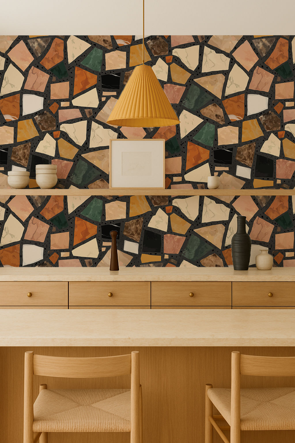 Dolce Terrazzo Wallpaper, black