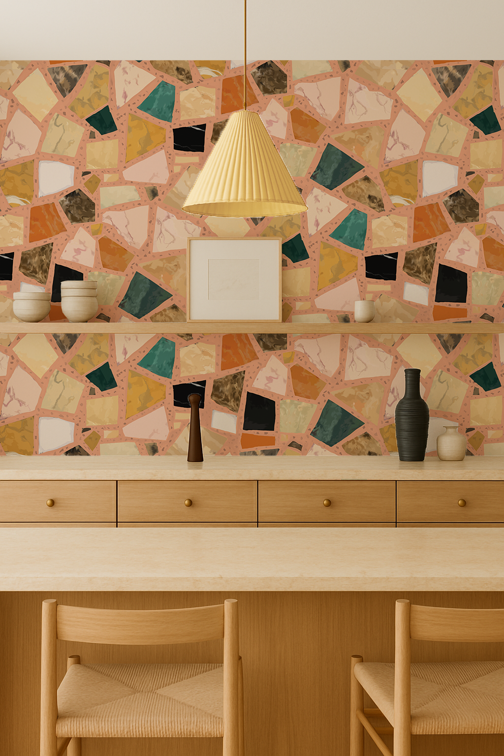 Dolce Terrazzo Wallpaper, peach