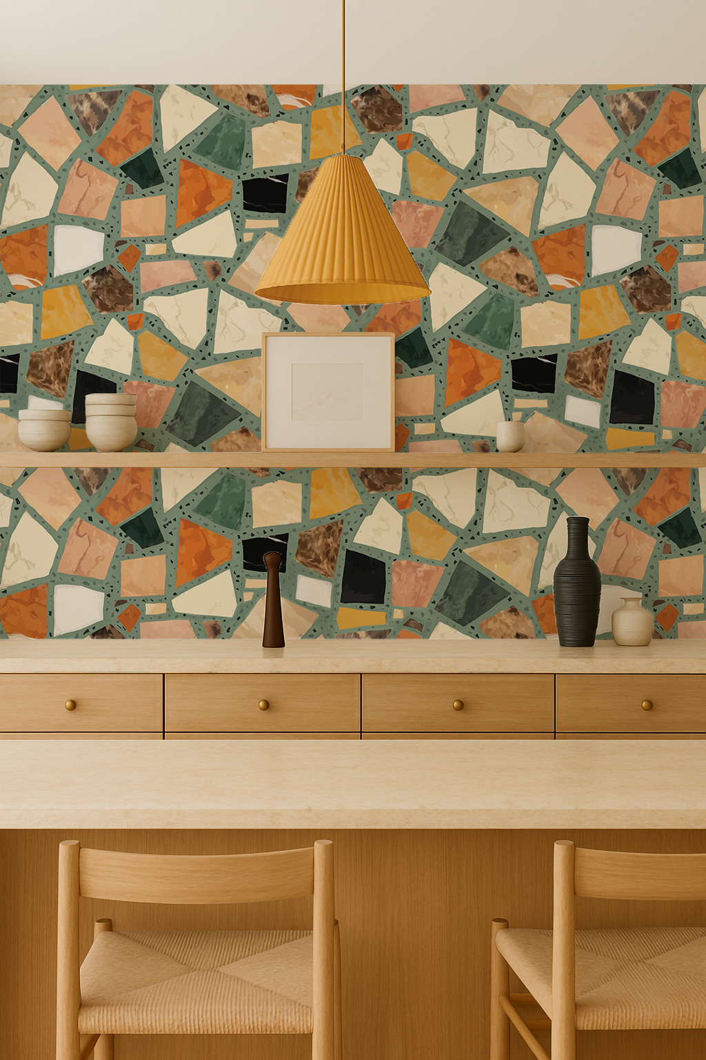 Dolce Terrazzo Wallpaper, teal