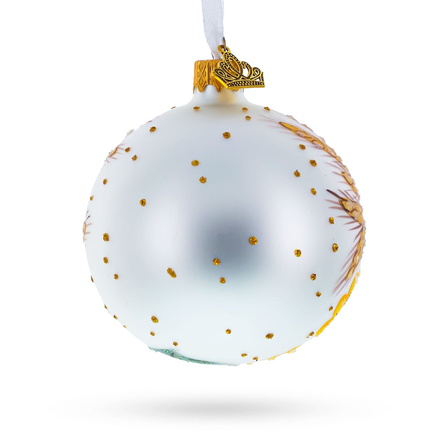 National Map of Ukraine Glass Ball Christmas Ornament 4 Inches