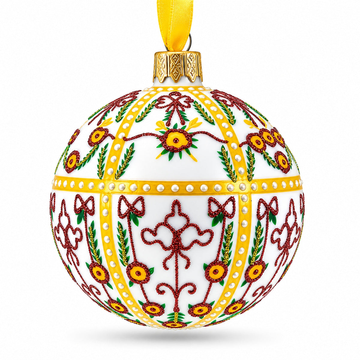 1901 Gatchina Palace Royal Glass Ball Christmas Ornament 3.25 Inches