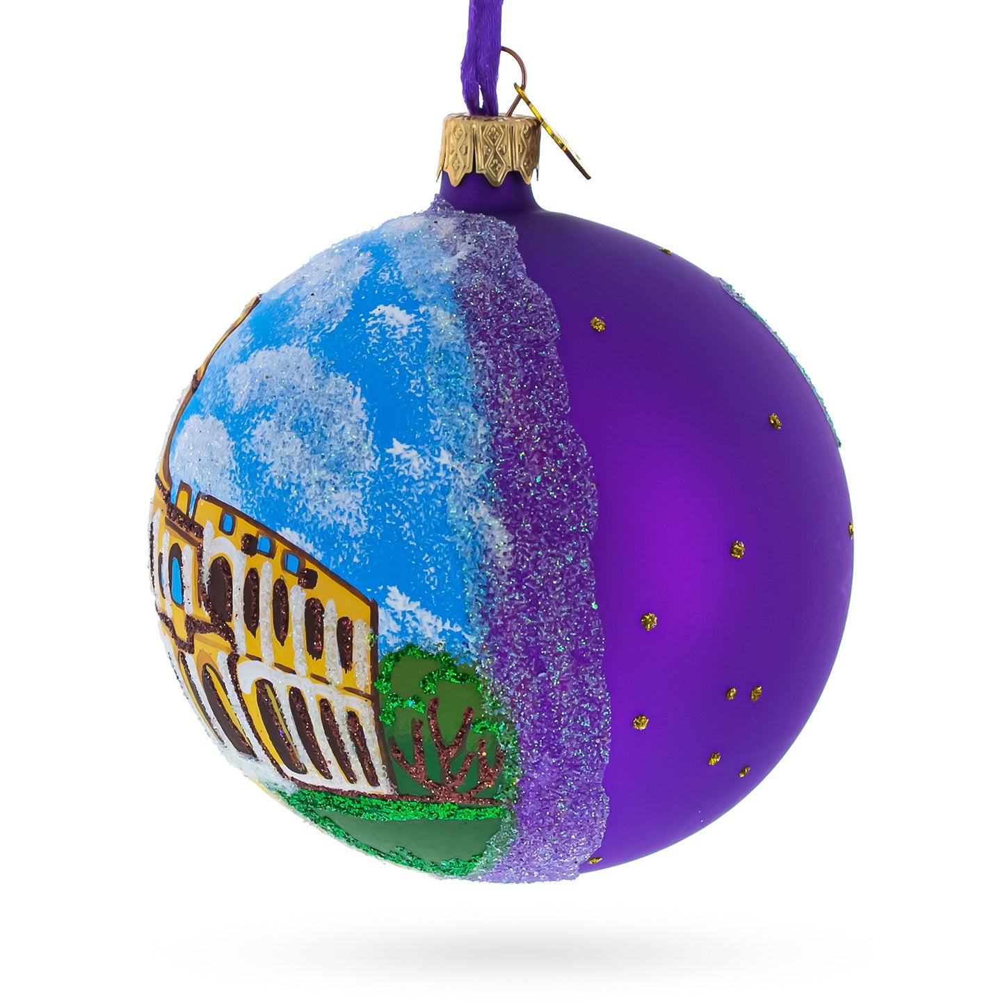 Colosseum, Rome, Italy Glass Ball Christmas Ornament 4 Inches