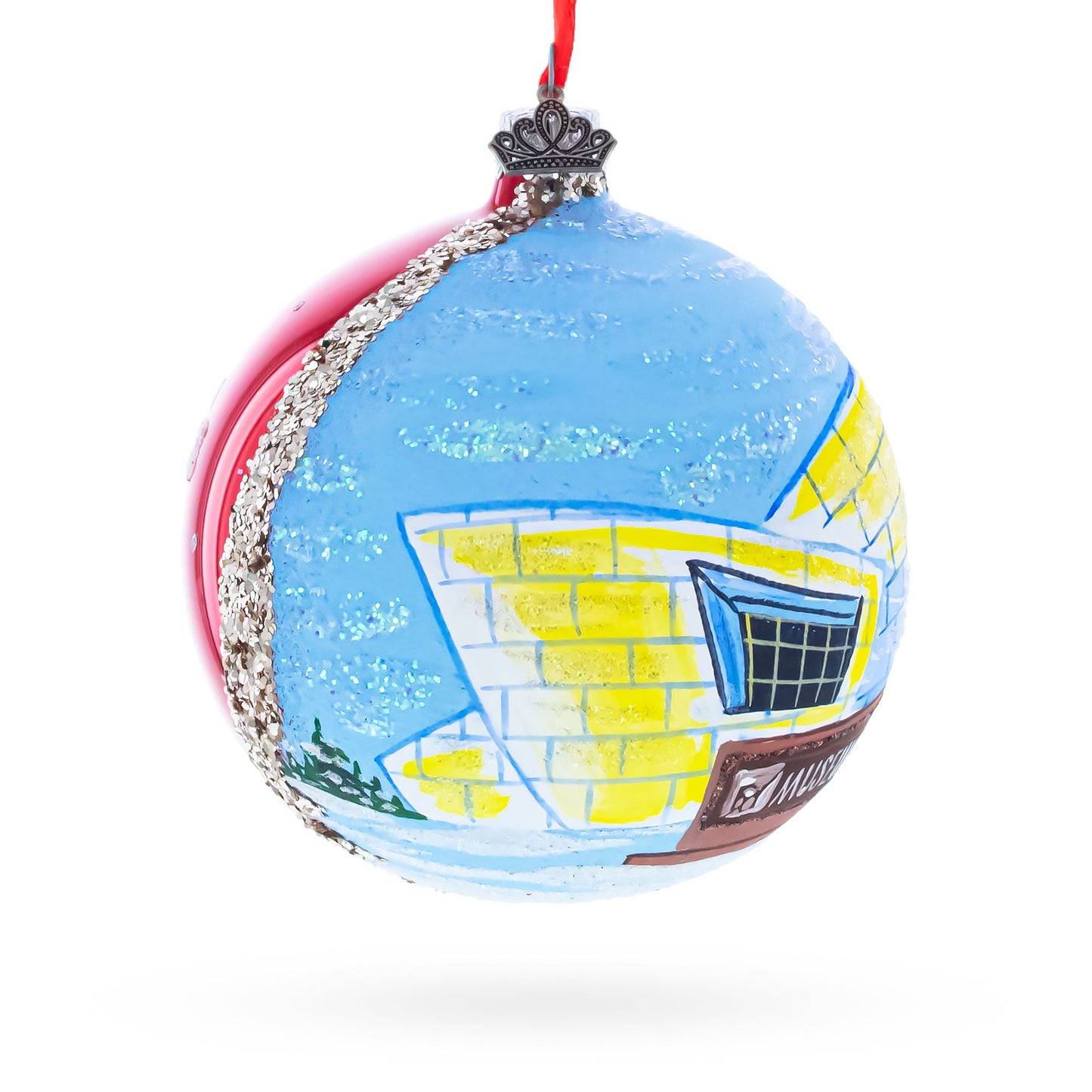University of Alaska Museum of the North, Fairbanks, Alaska, USA Glass Ball Christmas Ornament 4 Inches