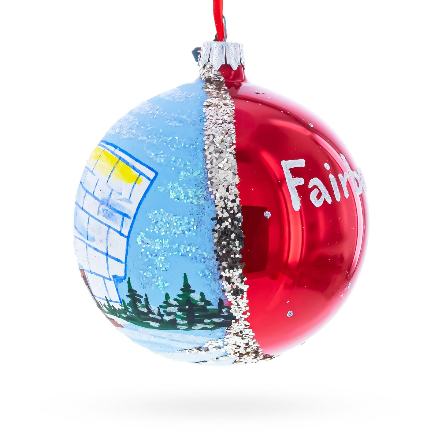 University of Alaska Museum of the North, Fairbanks, Alaska, USA Glass Ball Christmas Ornament 4 Inches