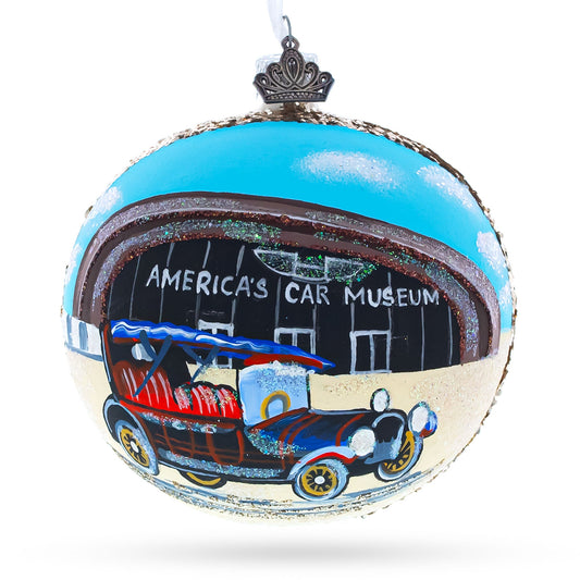 LeMay America's Car Museum, Tacoma, Washington, USA Glass Ball Christmas Ornament 4 Inches