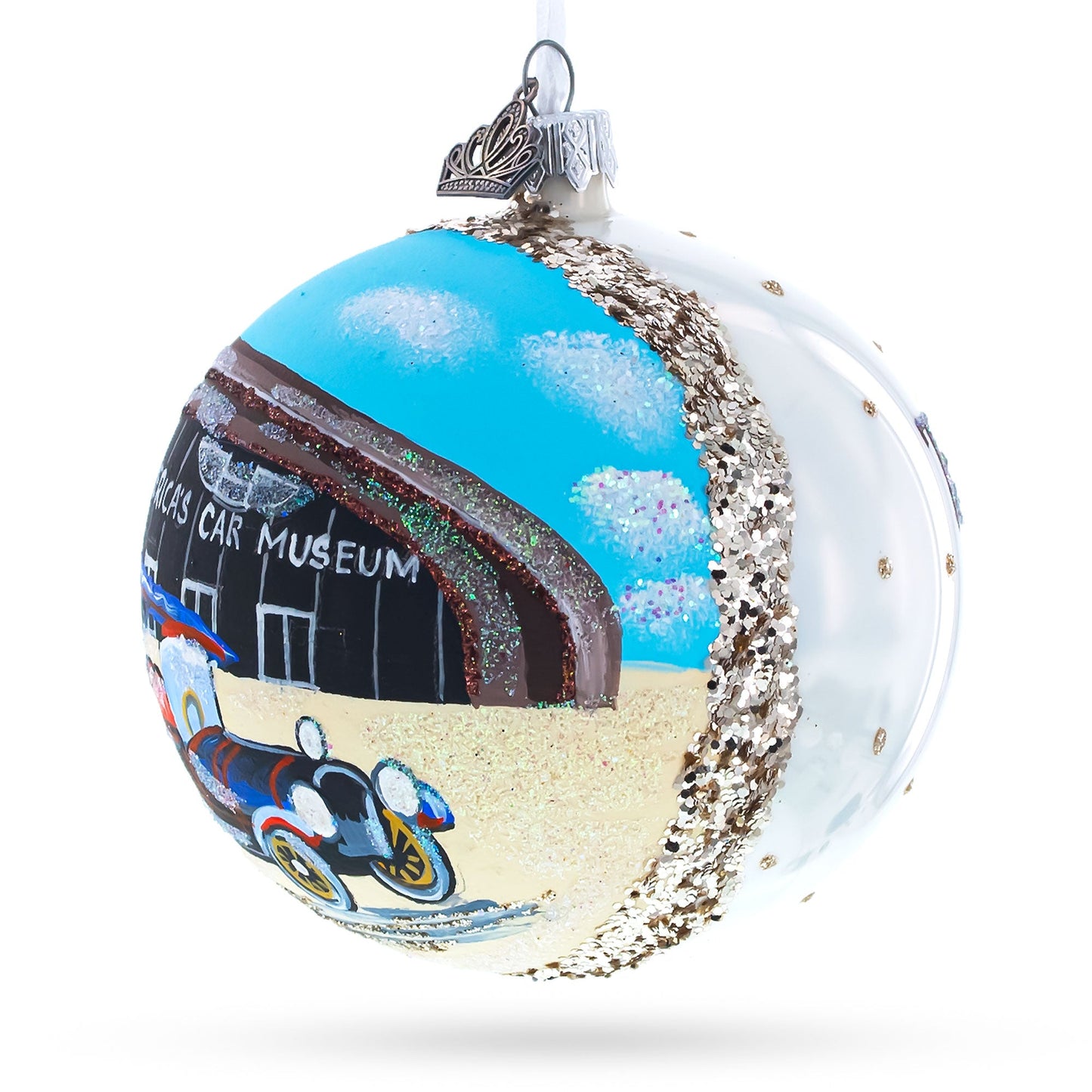 LeMay America's Car Museum, Tacoma, Washington, USA Glass Ball Christmas Ornament 4 Inches