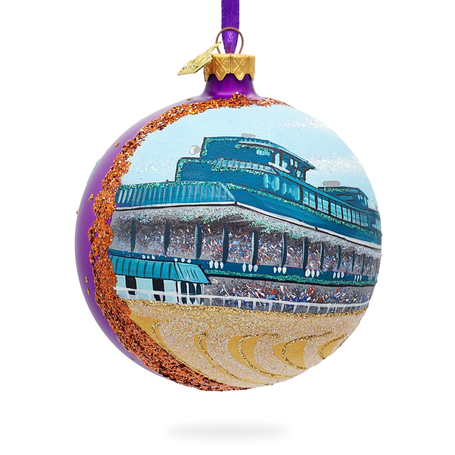 Keeneland, Lexington, Kentucky, USA Glass Ball Christmas Ornament 4 Inches