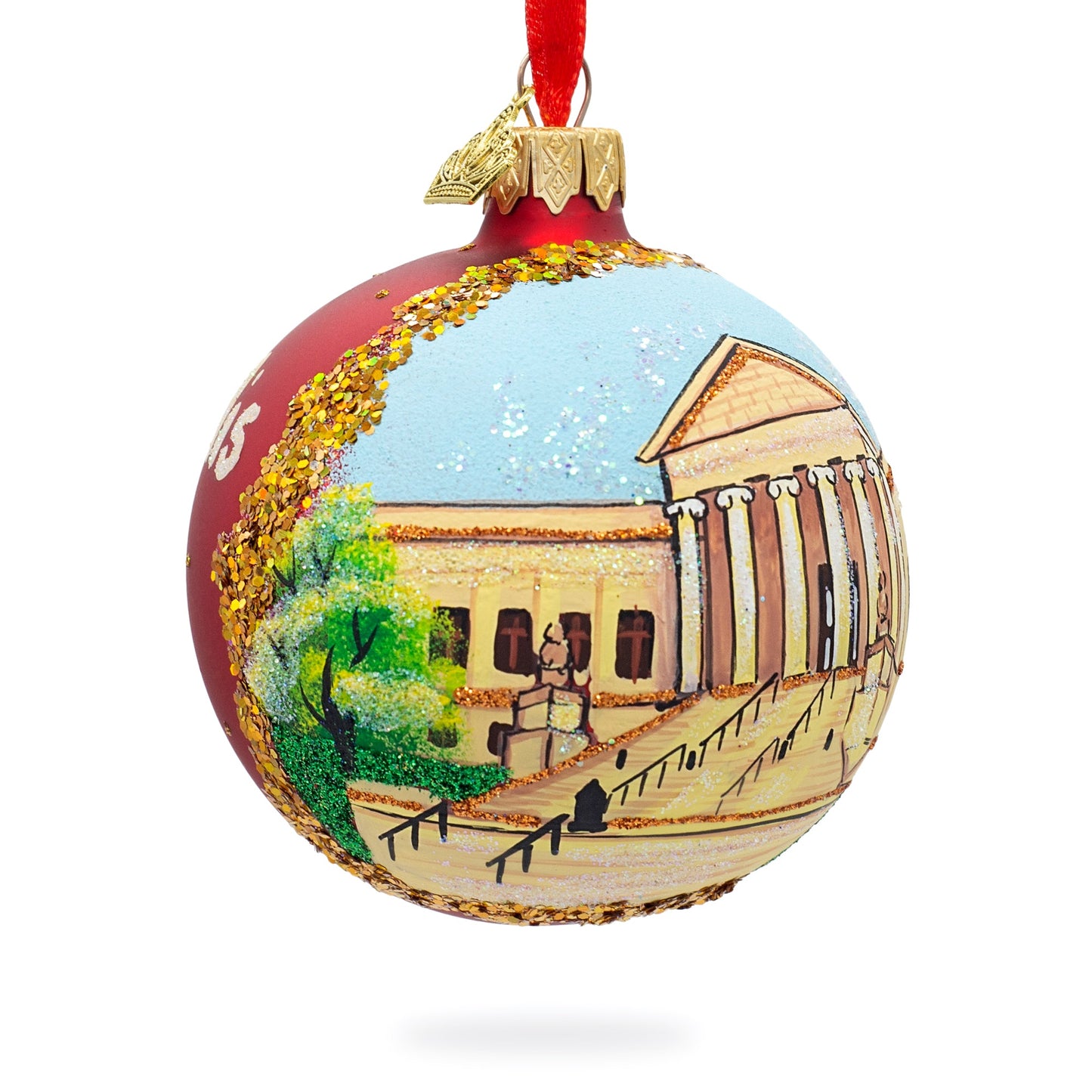 Institute of Art, Minneapolis, Minnesota, USA Glass Ball Christmas Ornament 3.25 Inches