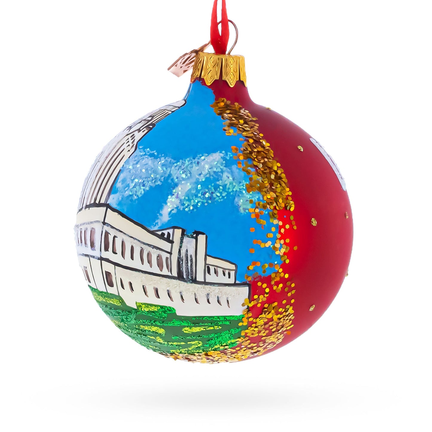 Nebraska State Capitol,  Lincoln, Nebraska, USA Glass Ball Christmas Ornament 3.25 Inches