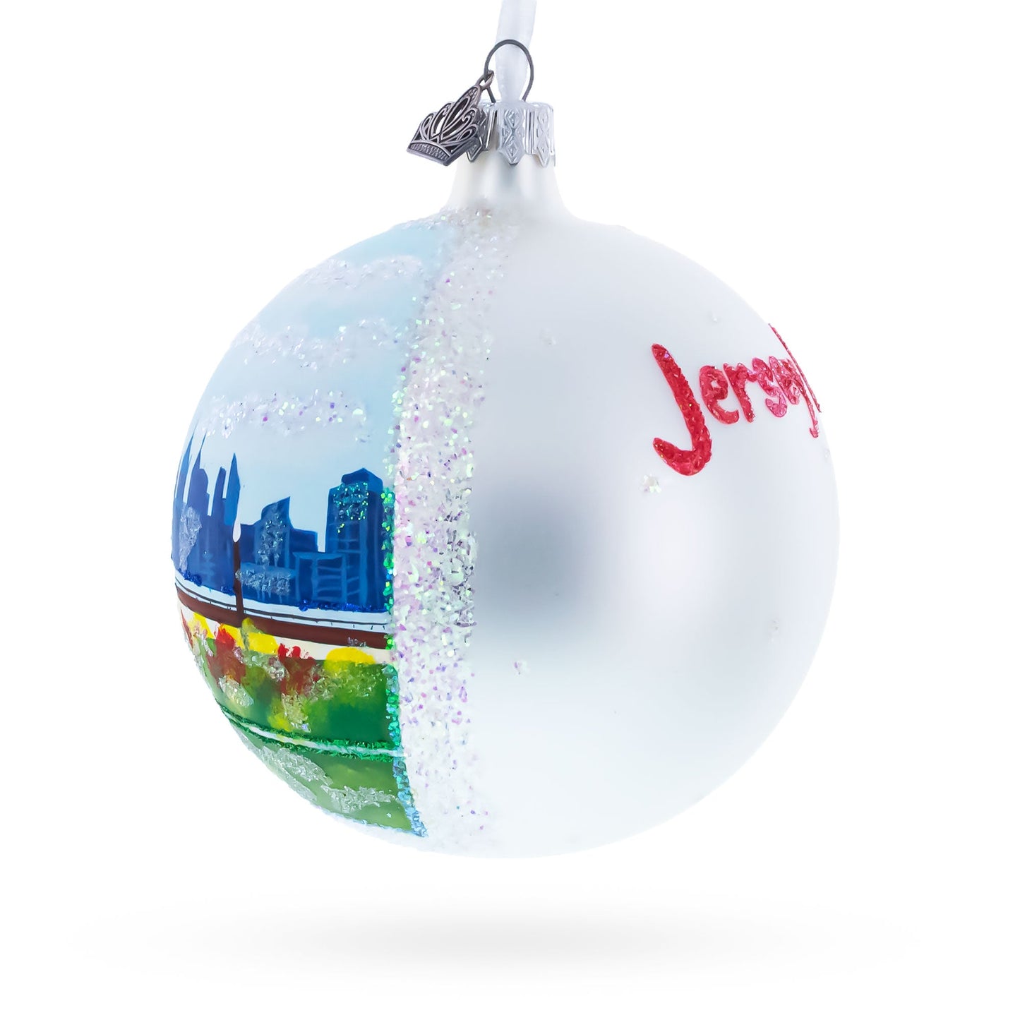 Liberty State Park, Jersey City, New Jersey, USA Glass Ball Christmas Ornament 4 Inches