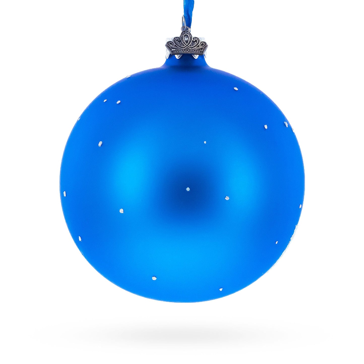 Winter Village by the River Glass Ball Christmas Ornament 4 Inches