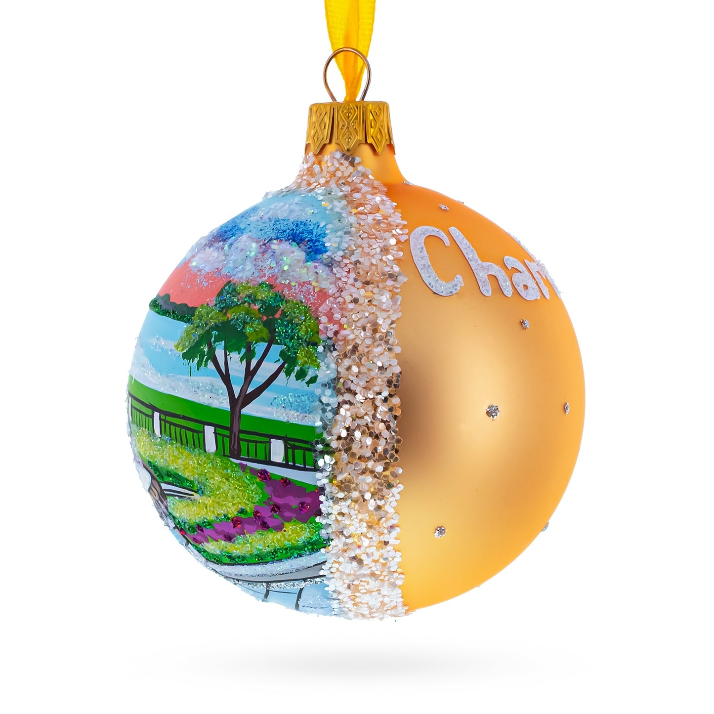 Joe Riley Waterfront Park, Charleston, South Carolina, USA Glass Ball Christmas Ornament 3.25 Inches