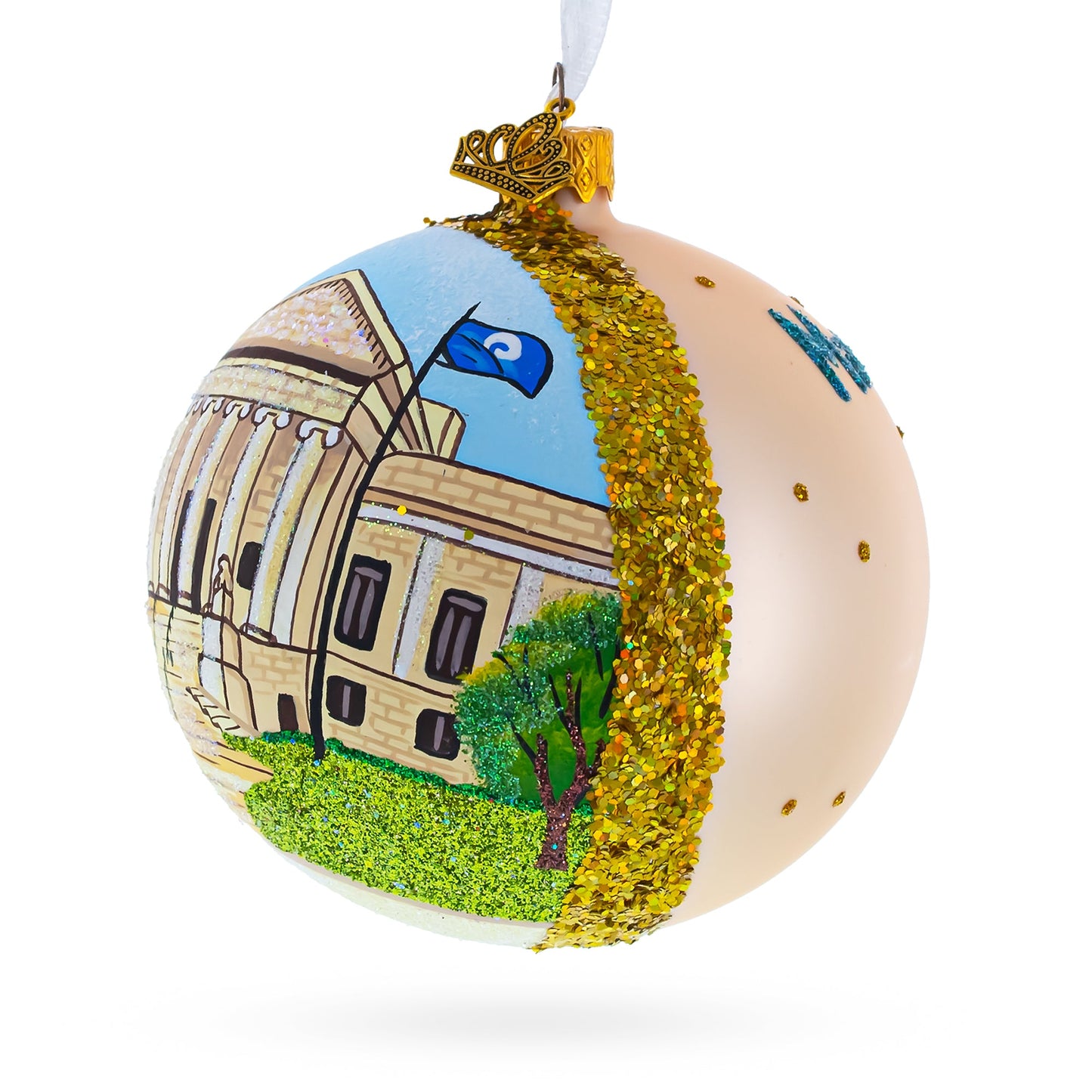 Institute of Art, Minneapolis, Minnesota Glass Ball Christmas Ornament 4 Inches