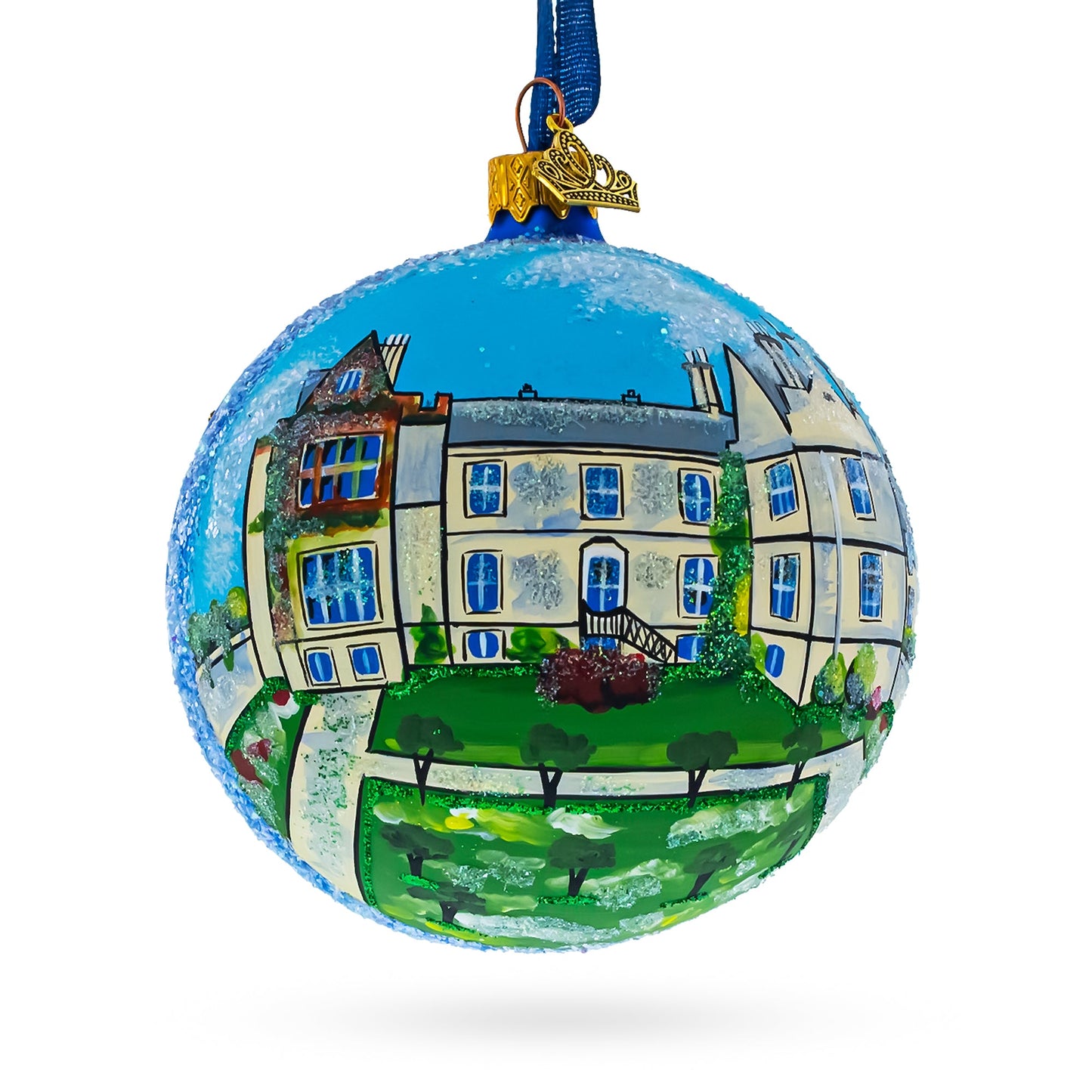 Muckross House, Gardens & Traditional Farms, Kerry, Ireland Glass Christmas Ornament 4 Inches
