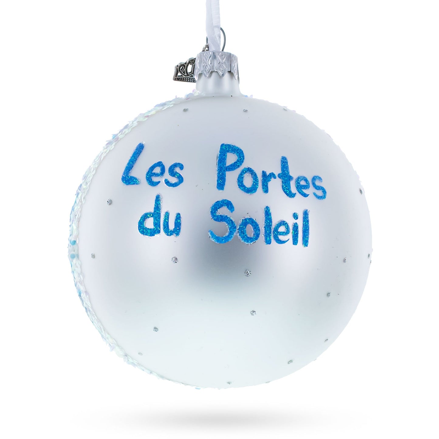 Les Portes du Soleil Ski Resort, Switzerland and France Glass Christmas Ornament