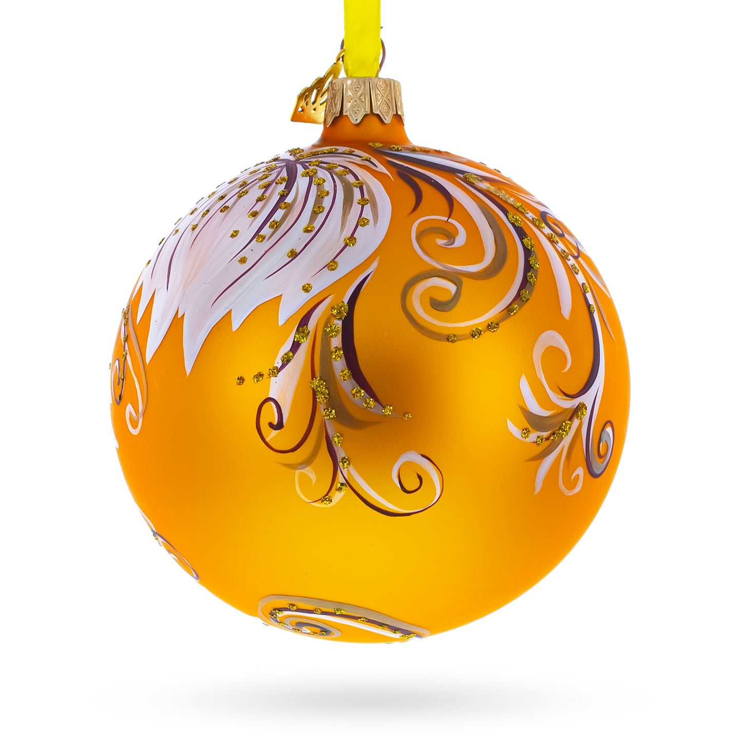 White Adonis Flowers Glass Ball Ornament