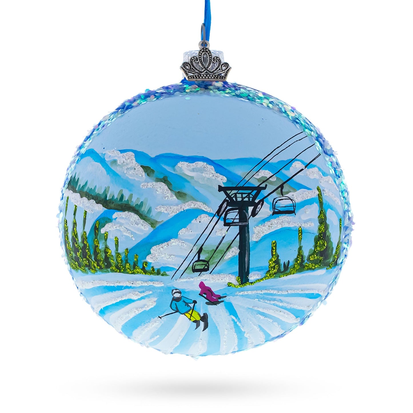 Deer Valley Ski Resort, Park City, Utah, USA Glass Ball Christmas Ornament