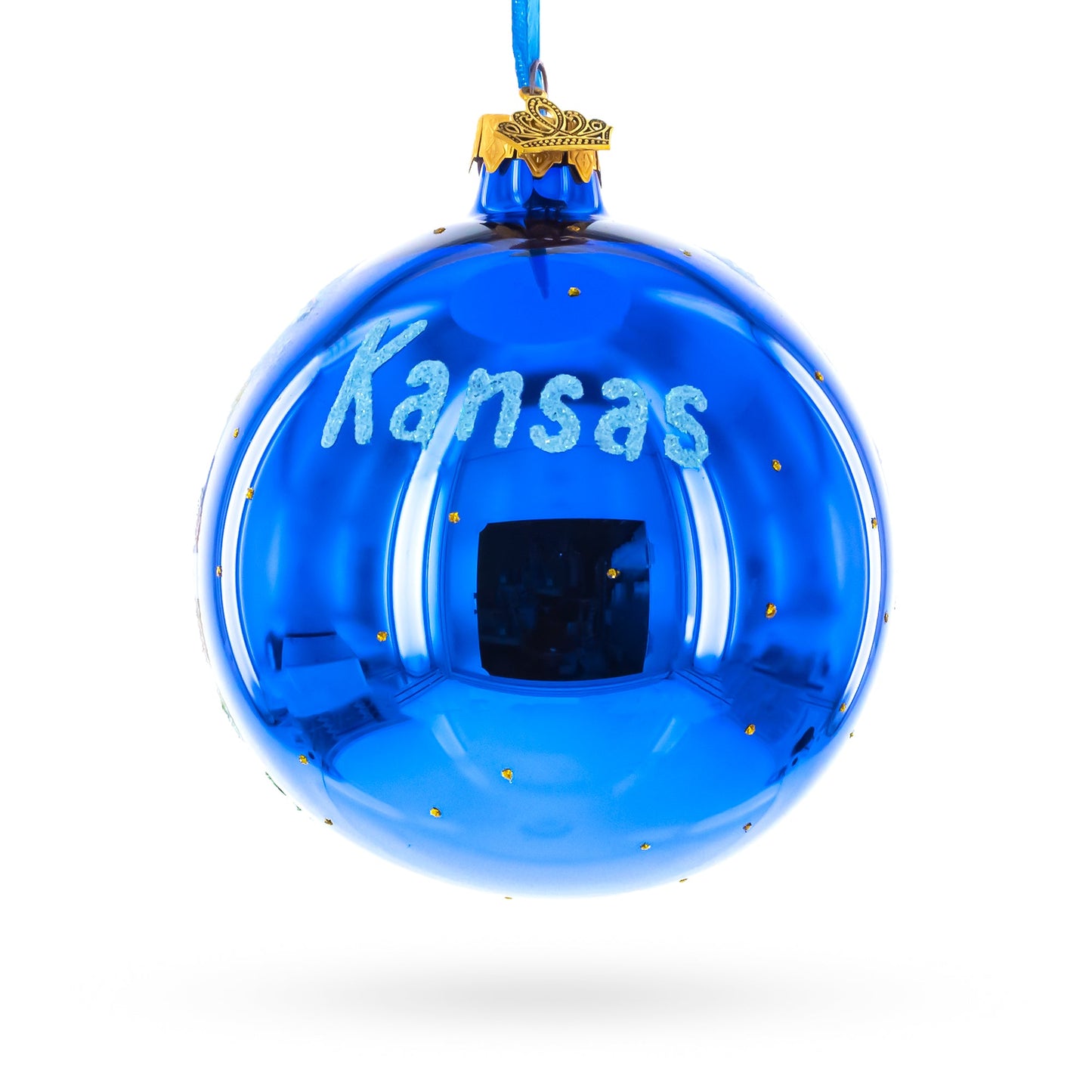 Downtown of Kansas City, Missouri Glass Ball Christmas Ornament 4 Inches