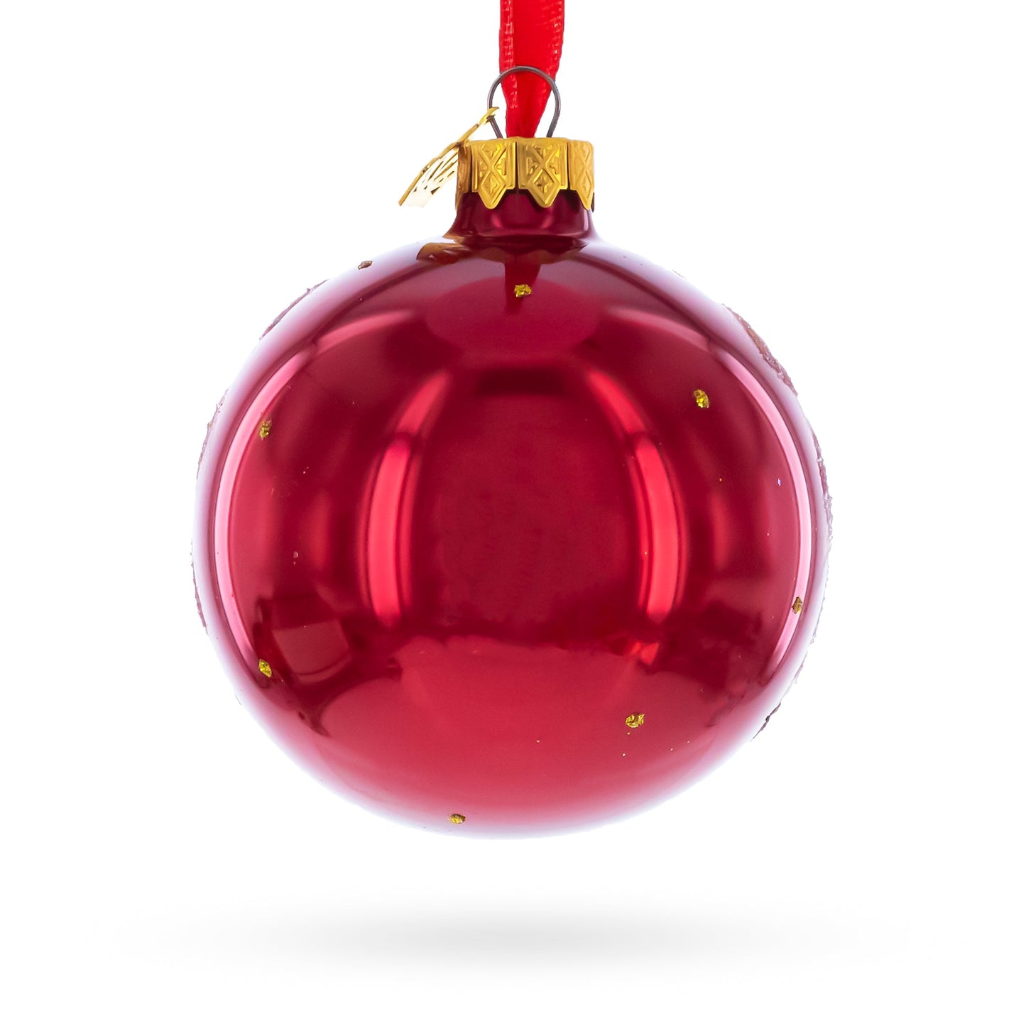 African Sunset with Giraffe and Tree Glass Ball Christmas Ornament 3.25 Inches