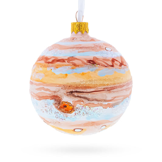Jupiter Hand Painted Glass Ball Christmas Ornament 3.25 Inches