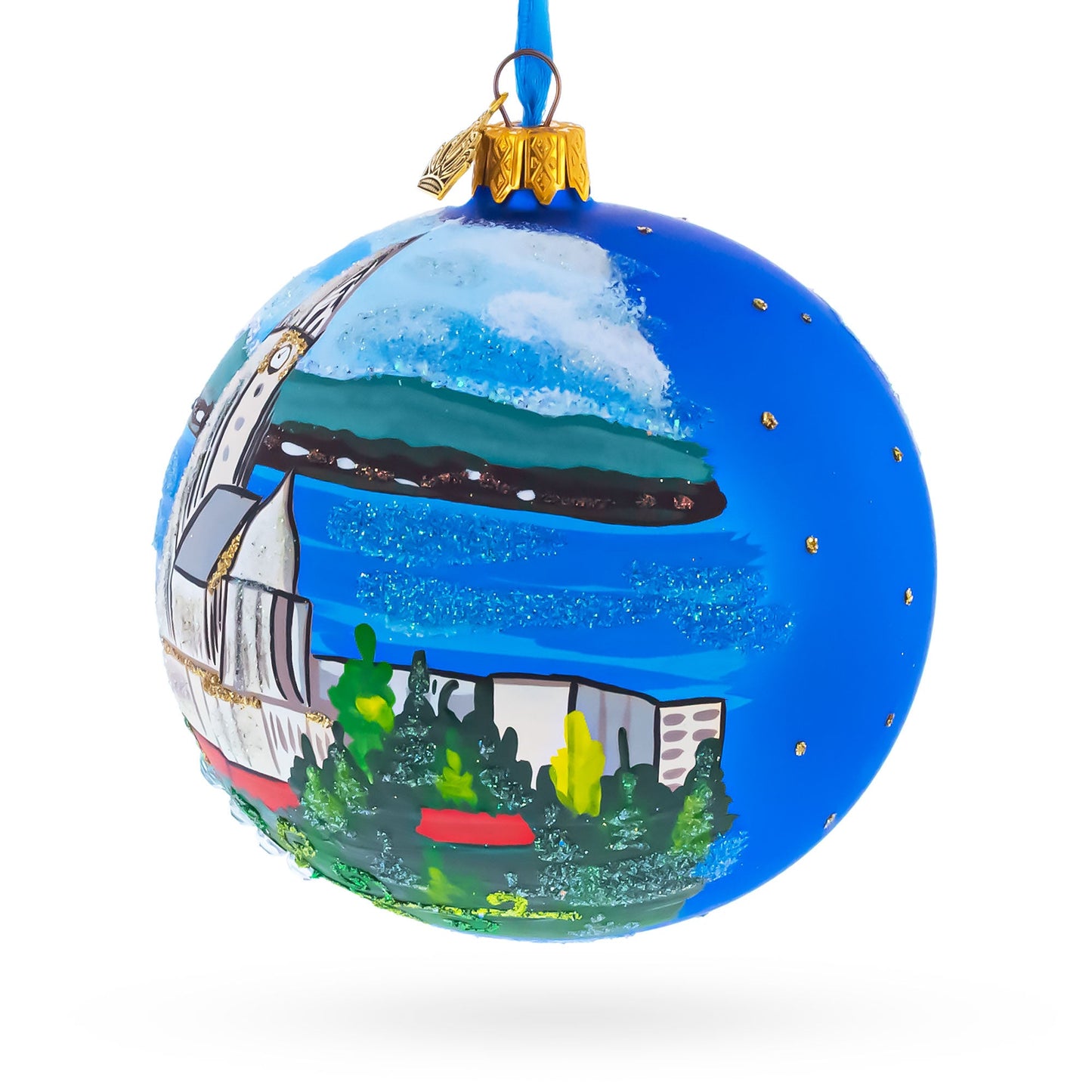 Hallgrimskirkja Church of Hallgrímur, Reykjavík, Iceland Glass Christmas Ornament