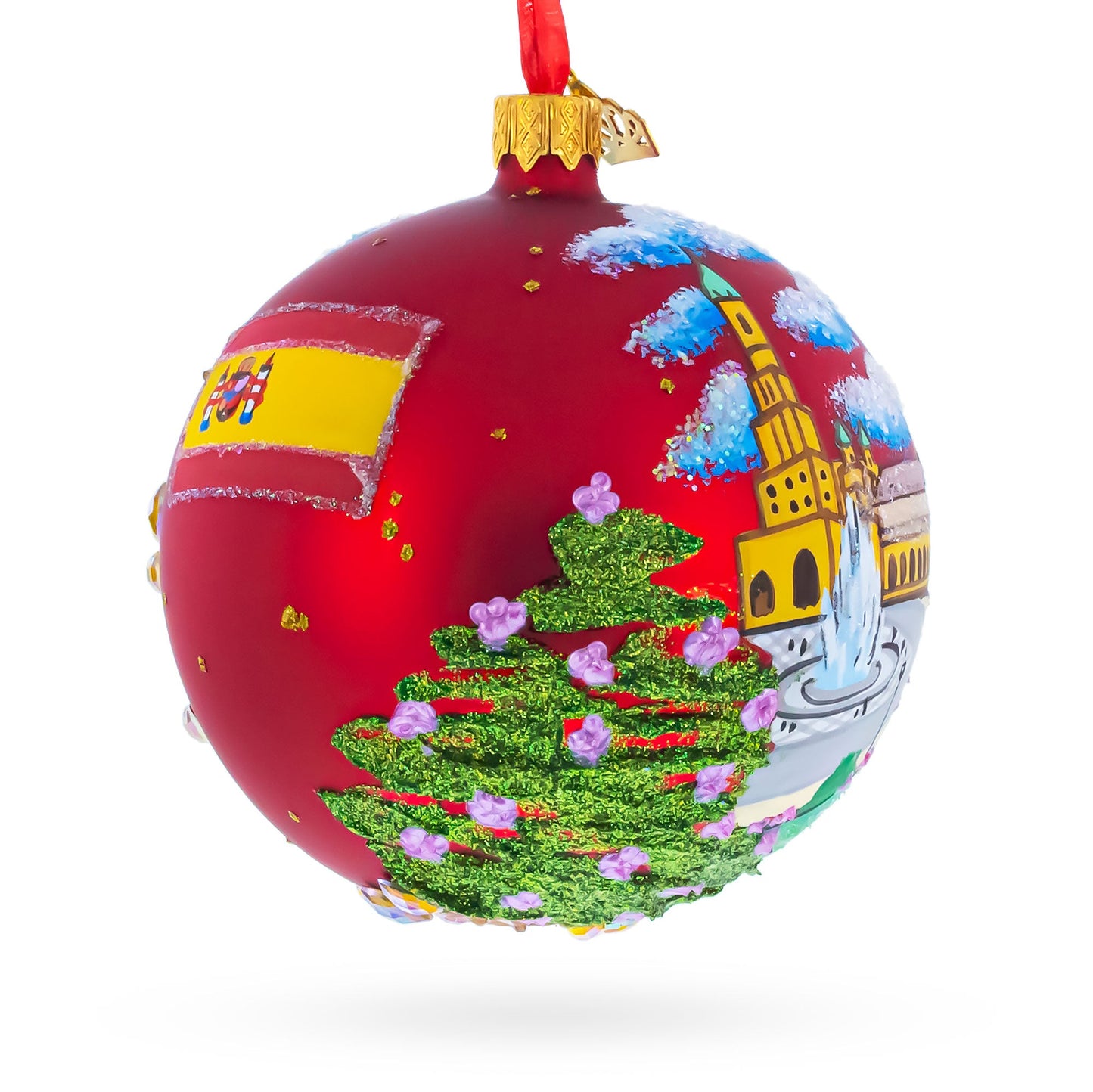 The Plaza de España (Spain Square) Sevilla, Spain Glass Ball Christmas Ornament