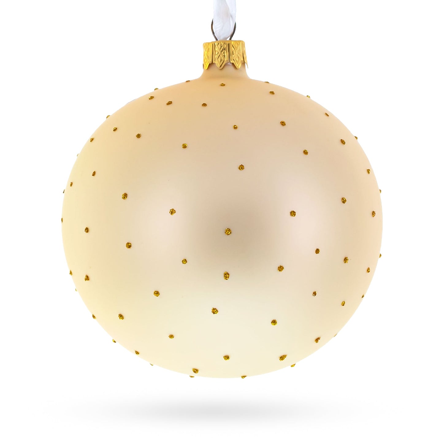 Doves and Wedding Ring Glass Ball Christmas Ornament 4 Inches