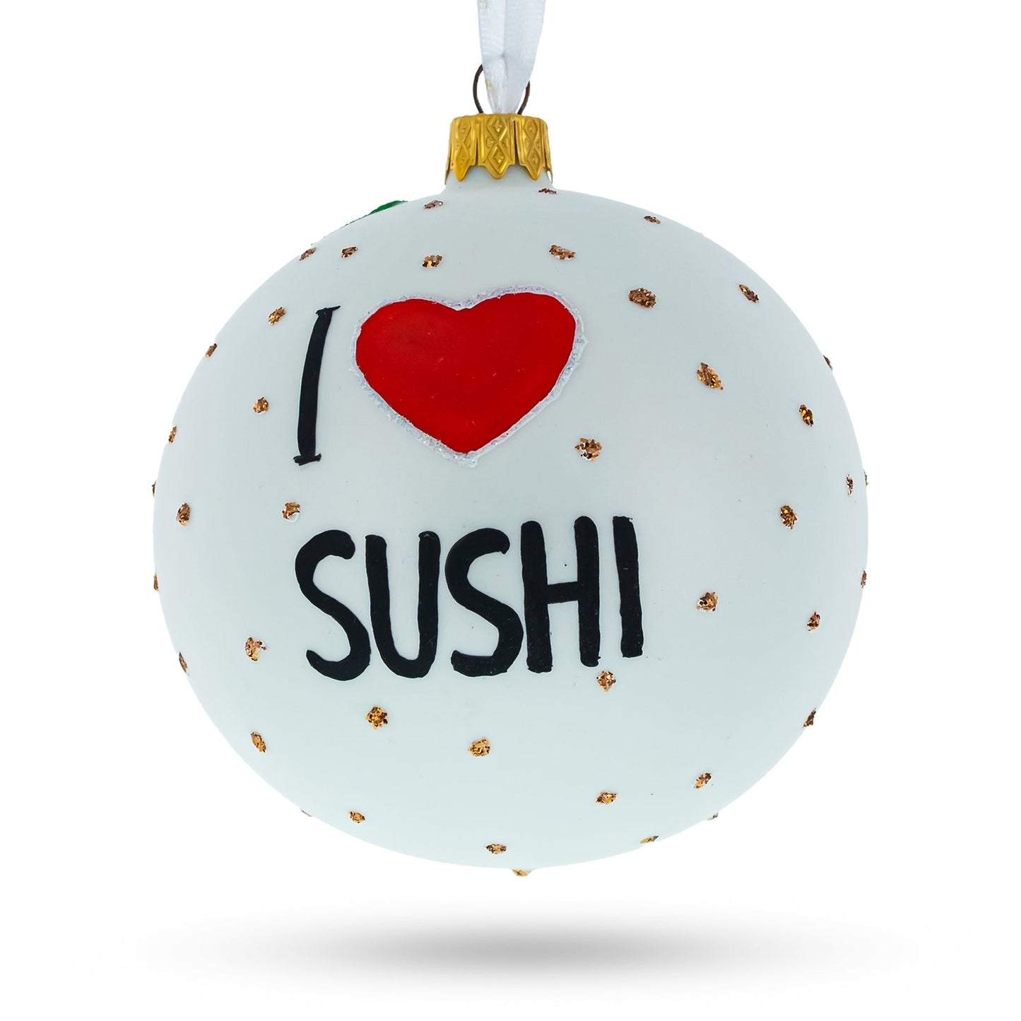 Sushi Lover Glass Ball Christmas Ornament 4 Inches