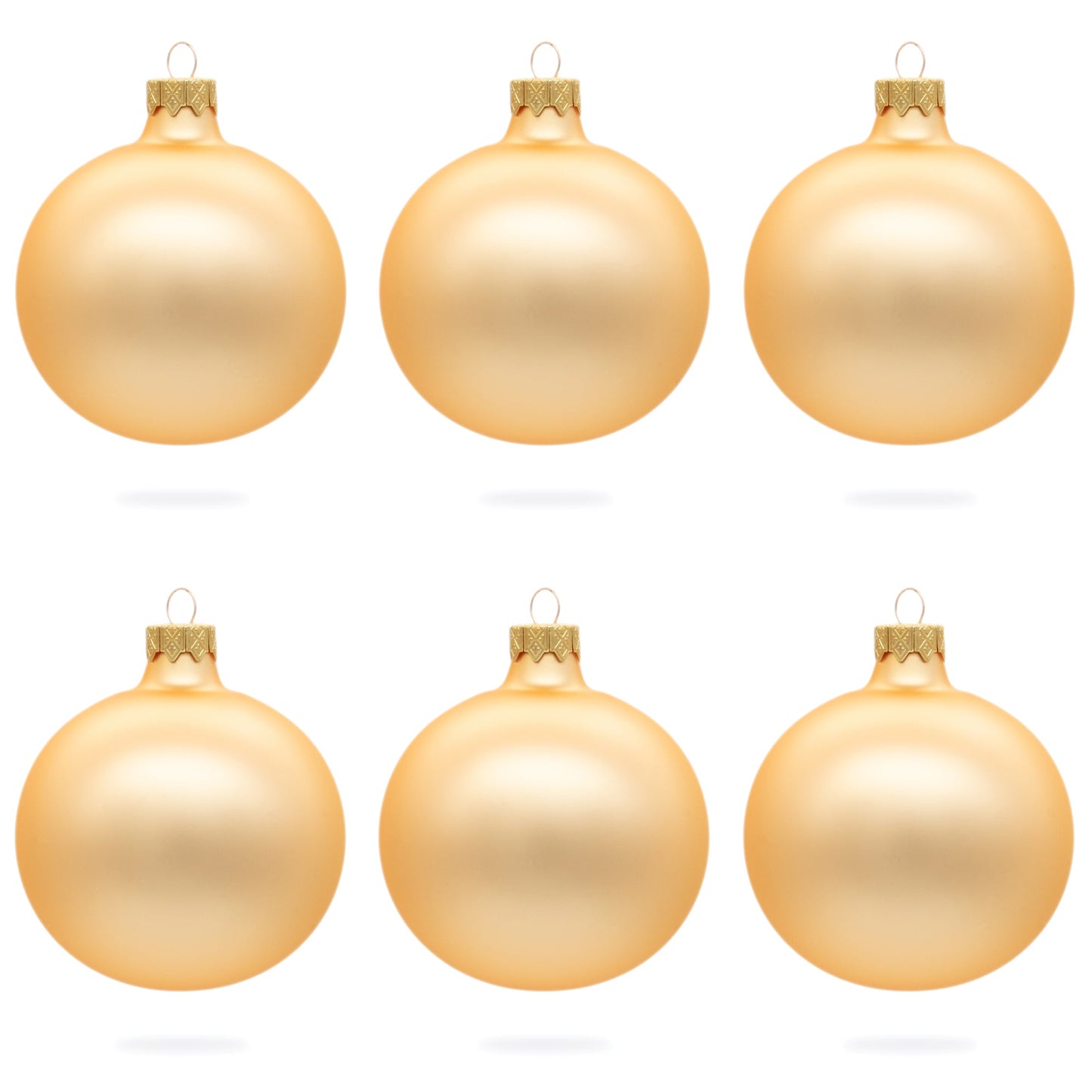 Set of 6 Rose Gold Glass Ball Ornaments 3.25 Inches