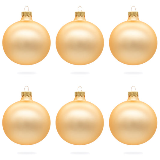 Set of 6 Rose Gold Glass Ball Ornaments 3.25 Inches