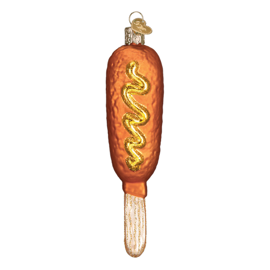 Corn Dog Glass Ornament
