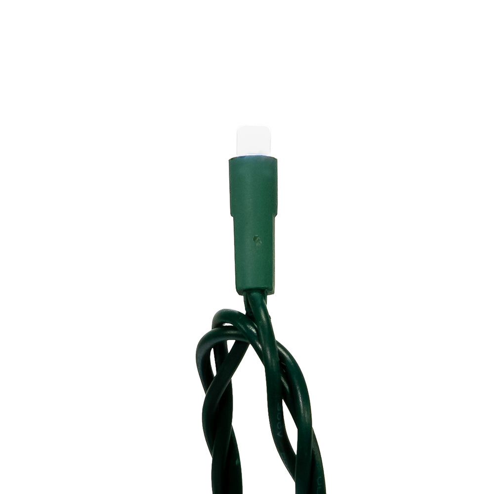 50-Light 5MM Cool White Frosted Twinkle LED Green Wire Light Set