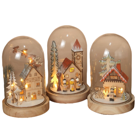 Illuminated Winter Village Domes -