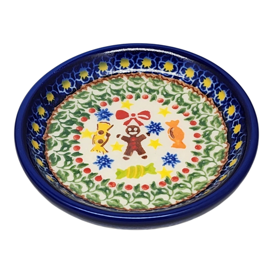 Ceramic Snack Plate - Gingerbread Joy Pattern