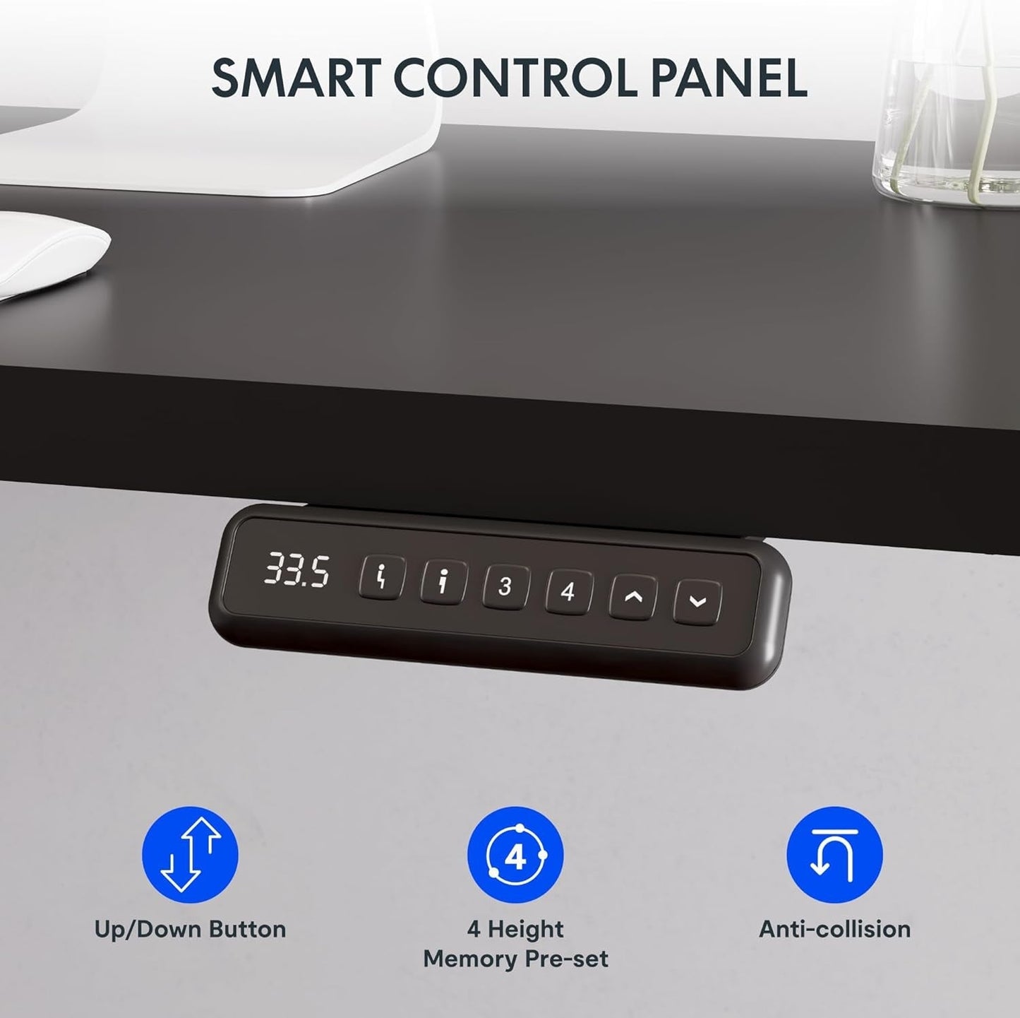 L Shaped Electric Height Adjustable Desk with Drawer