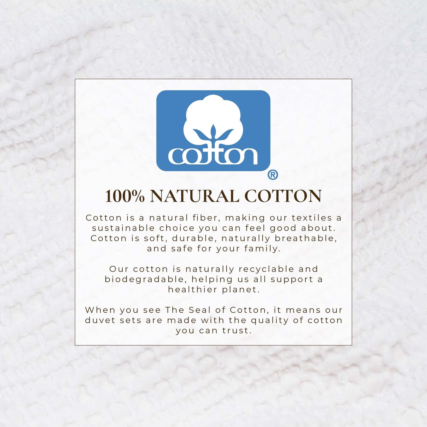 100% Cotton Honeycomb Waffle Duvet Set - Mattea Collection