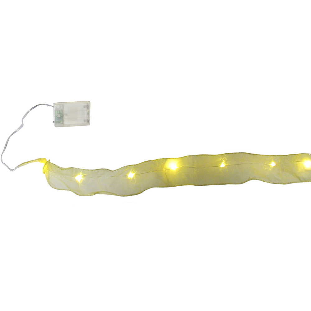 20-Light Battery-Operated Ribbon Lights - Gold