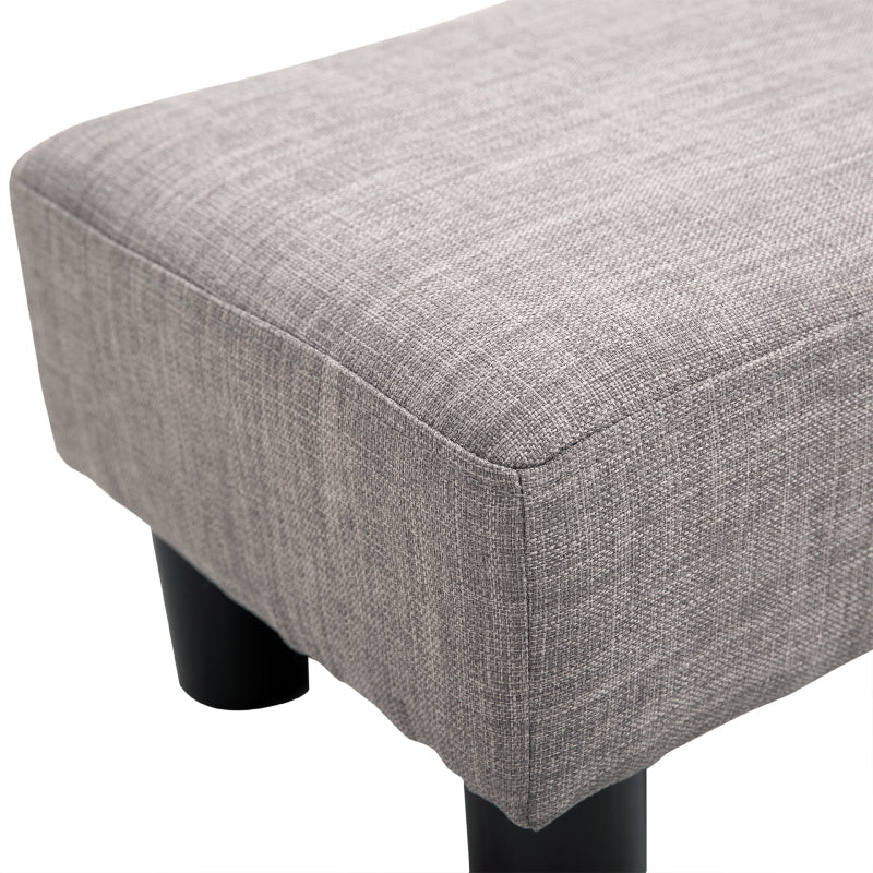 HOMCOM 16" Cube Modern Linen Pouf Ottoman with Black Legs, Grey