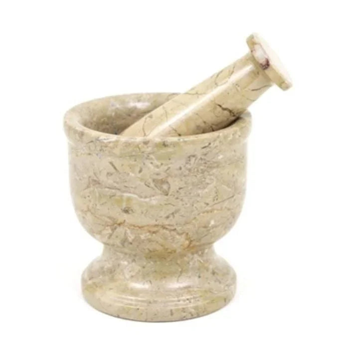 Large Marble Mortar and Pestle | Sahara Beige Marble