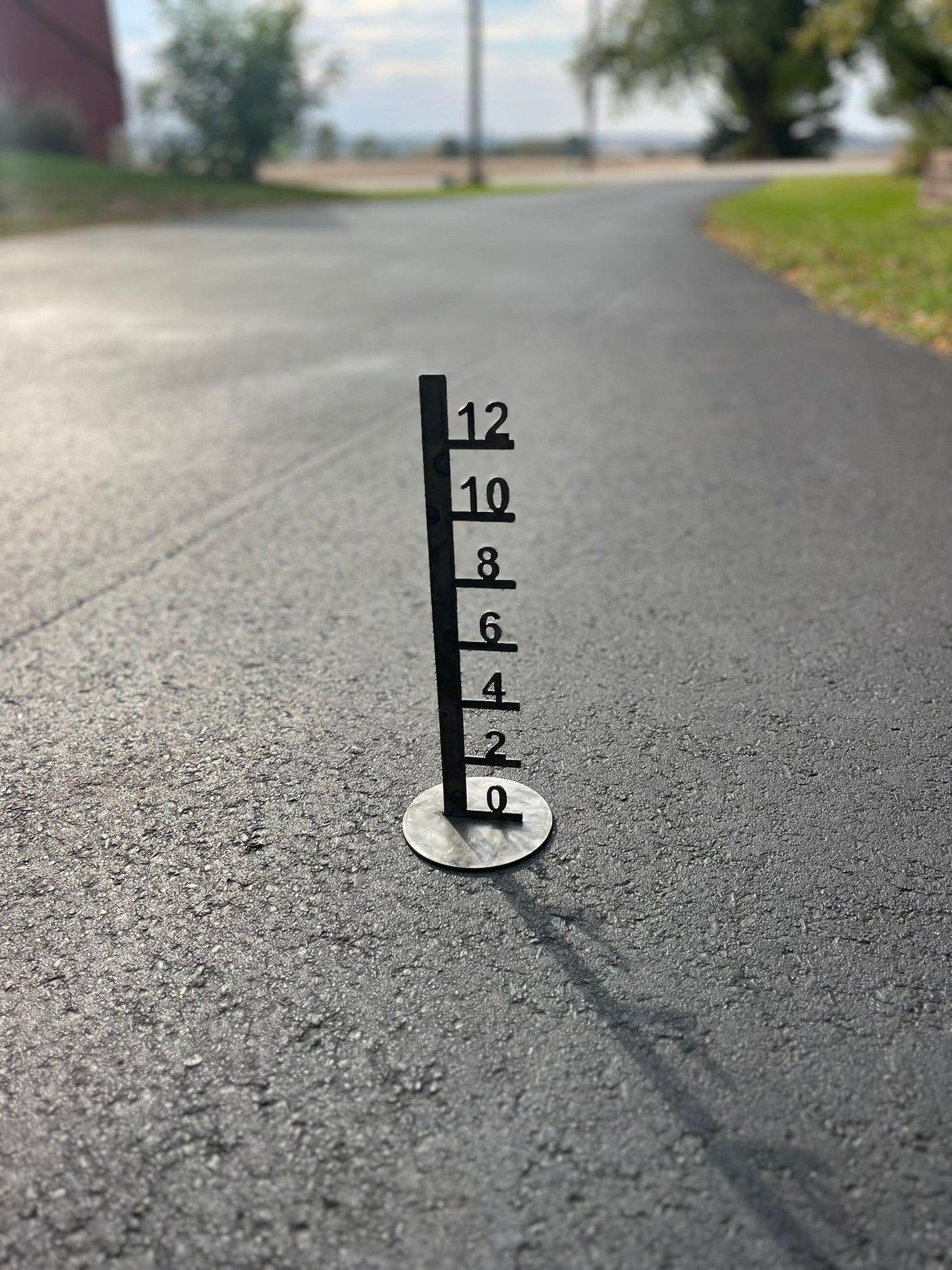 Large Metal Free Standing Patio Snow Gauge - 12-inch, 24-inch, 36-inch