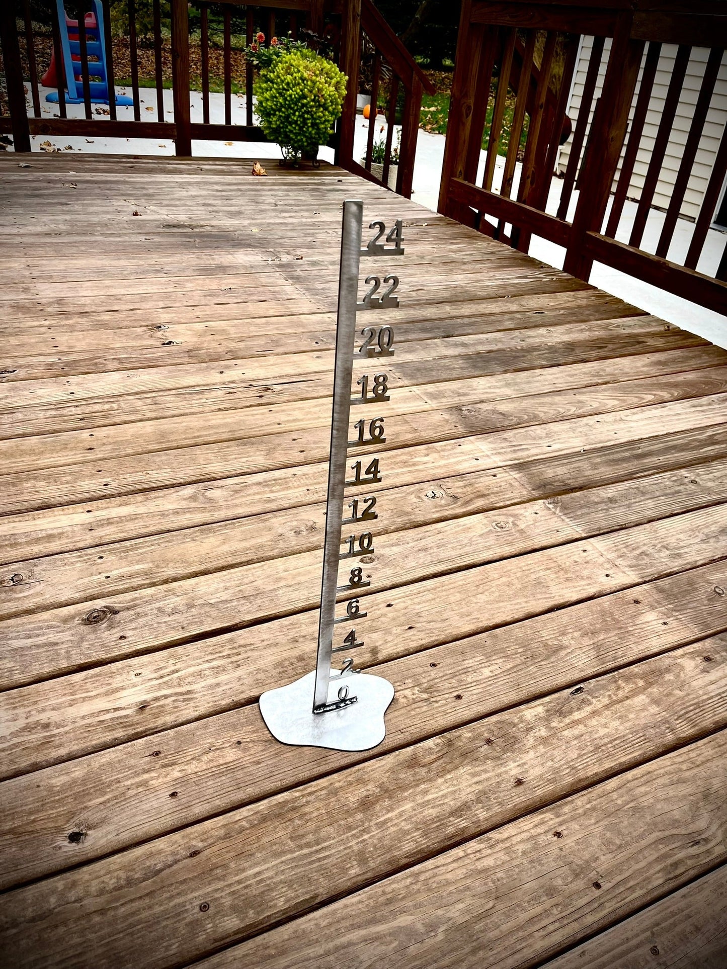 Large Metal Free Standing Patio Snow Gauge - 12-inch, 24-inch, 36-inch